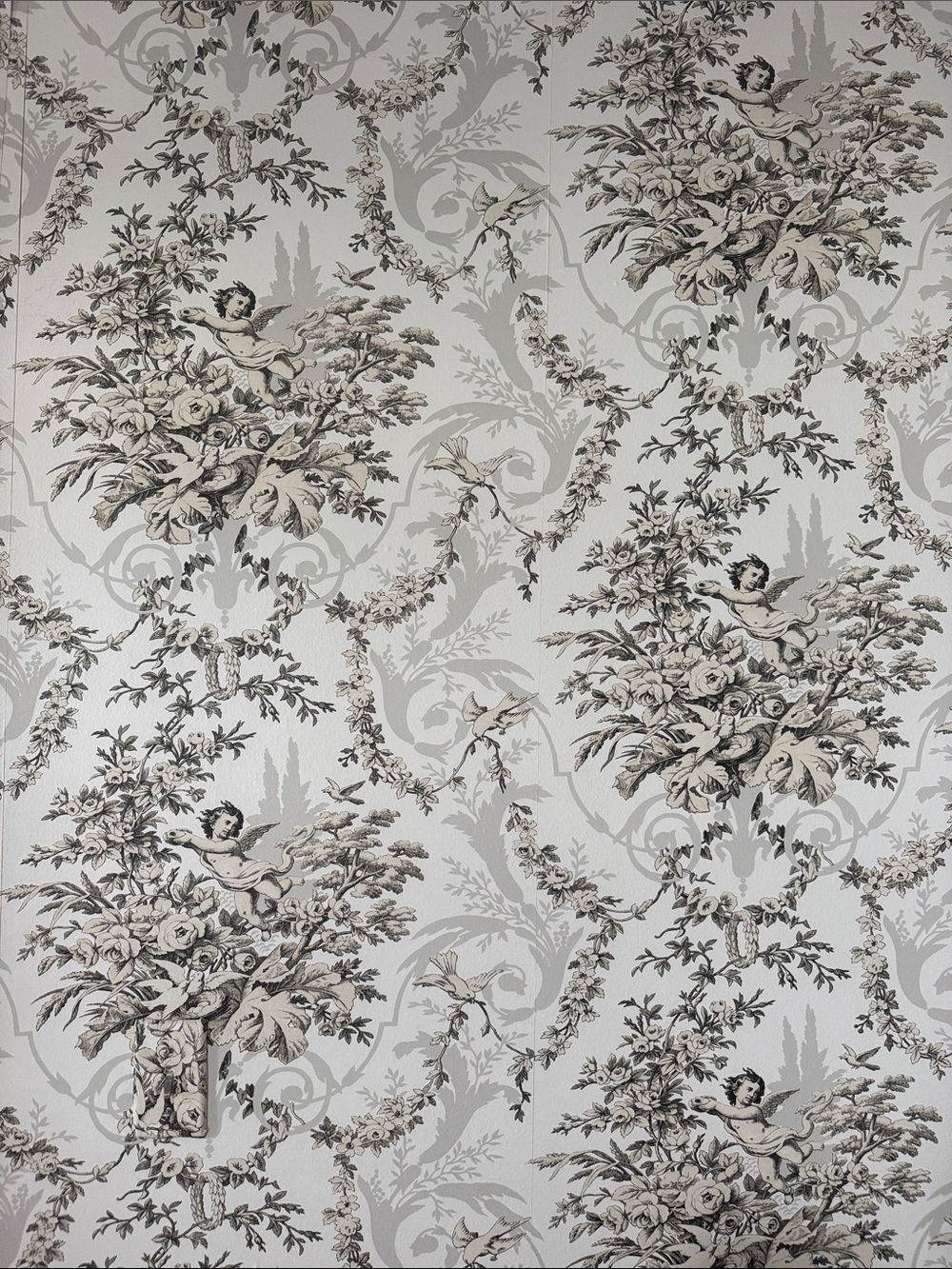 Norwall Prepasted Solid Vinyl Floral Angel Wallpaper Roll – 20.7” x 10.9 Yds